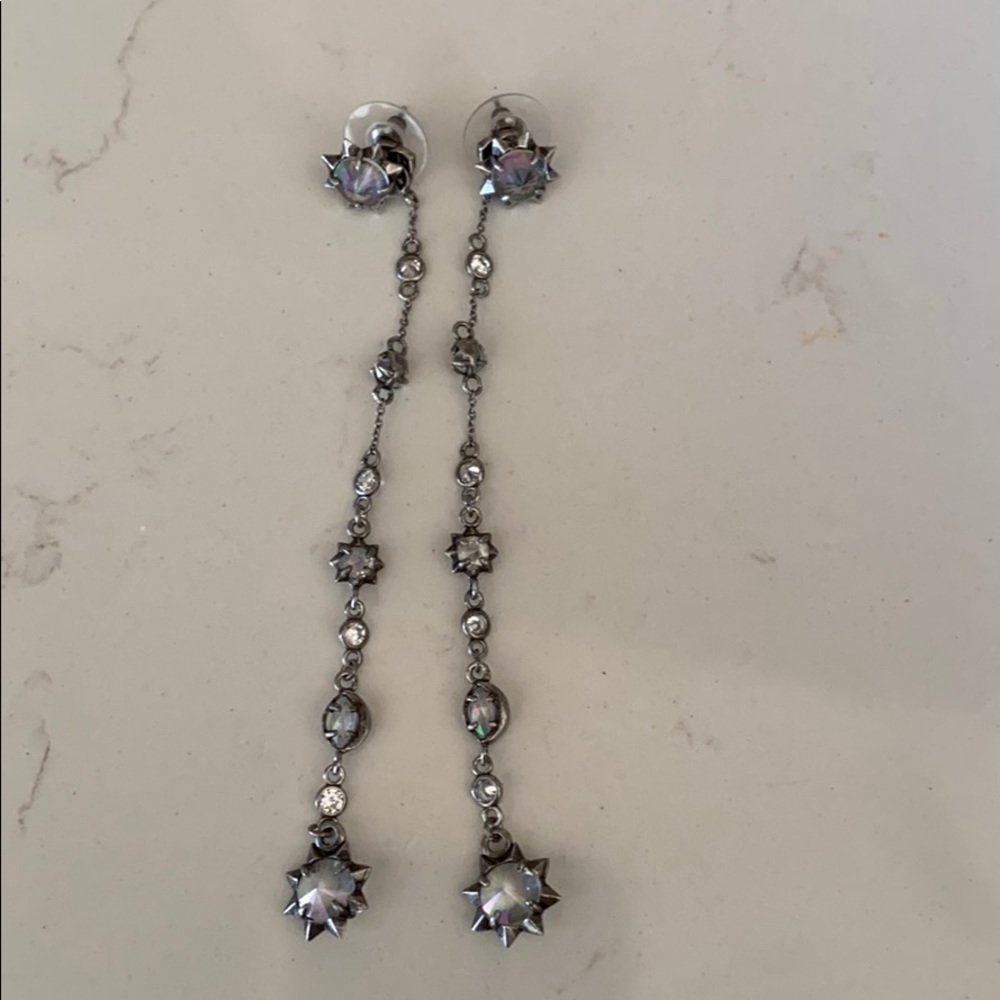 Kendra Scott antique silver ear jacket earrings